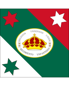 Flag: Trigarante MNH | Versión vectorial de la Bandera de las Tres Garantías que se exhibe en el Museo Nacional de Historia |  1.35m² | 14.5sqft | 120x120cm | 45x45inch 