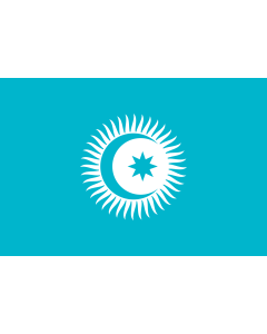 Flag: Turkic Council |  landscape flag | 1.35m² | 14.5sqft | 90x150cm | 3x5ft 
