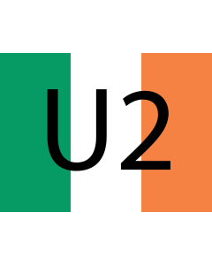 Flag: U2 Ireland |  landscape flag | 1.35m² | 14.5sqft | 100x130cm | 40x50inch 