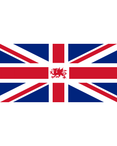 Flag: UK+Wales | Proposed version of the Union Jack including the Welsh dragon |  landscape flag | 1.35m² | 14.5sqft | 80x160cm | 30x60inch 