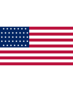 Flag: United States  1877–1890 | US Flag with 38 stars |  landscape flag | 1.35m² | 14.5sqft | 85x160cm | 33x60inch 