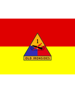 Flag: 1st Armored Division |  landscape flag | 1.35m² | 14.5sqft | 100x130cm | 40x50inch 
