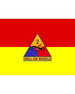 Flag: 2nd Armored Division |  landscape flag | 1.35m² | 14.5sqft | 100x130cm | 40x50inch 
