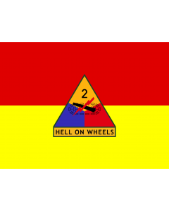Flag: 2nd Armored Division |  landscape flag | 1.35m² | 14.5sqft | 100x130cm | 40x50inch 