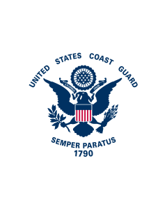 Flag: United States Coast Guard | The Service Color of the U |  landscape flag | 1.35m² | 14.5sqft | 100x130cm | 40x50inch 