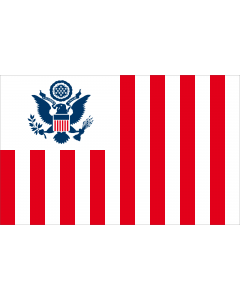 Flag: US Customs flag -- sixteen vertical red and white stripes  since the U |  landscape flag | 1.35m² | 14.5sqft | 90x150cm | 3x5ft 