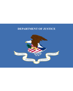 Flag: United States Department of Justice  DOJ |  landscape flag | 1.35m² | 14.5sqft | 90x150cm | 3x5ft 