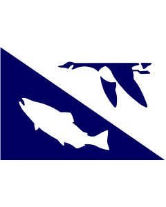 Flag: United States Fish and Wildlife Service  FWS |  landscape flag | 1.35m² | 14.5sqft | 90x150cm | 3x5ft 