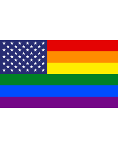 Flag: United States Gay Pride |  landscape flag | 1.35m² | 14.5sqft | 90x150cm | 3x5ft 