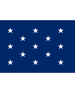 Flag: US Naval Jack 13 stars |  landscape flag | 1.35m² | 14.5sqft | 90x150cm | 3x5ft 