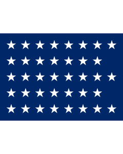 Flag: US Naval Jack 38 stars |  landscape flag | 1.35m² | 14.5sqft | 90x150cm | 3x5ft 