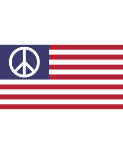 Flag: US Peace | United States flag with peace sign canton |  landscape flag | 1.35m² | 14.5sqft | 85x160cm | 33x60inch 