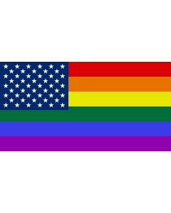 Flag: USA Lesbian Gay Bisexual Transgender Variation of the United States USA |  landscape flag | 1.35m² | 14.5sqft | 85x160cm | 33x60inch 