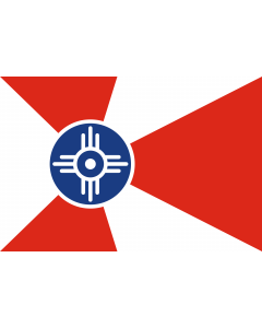 Flag: Wichita, Kansas |  landscape flag | 1.35m² | 14.5sqft | 90x150cm | 3x5ft 
