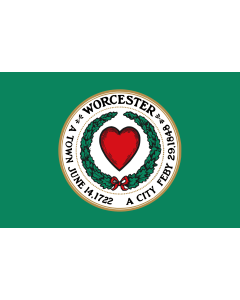 Flag: City of Worcester, Massachusetts |  landscape flag | 1.35m² | 14.5sqft | 90x150cm | 3x5ft 