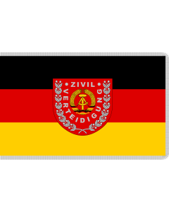 Flag: GDR Civil defense until 1990 |  landscape flag | 1.35m² | 14.5sqft | 90x150cm | 3x5ft 