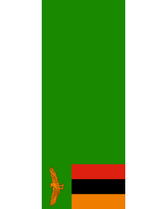 Vertical Hanging Swivel Crossbar Banner Flag: Zambia |  portrait flag | 3.5m² | 38sqft | 300x120cm | 10x4ft 