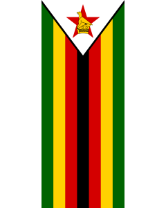 Vertical Hanging Beam Flag: Zimbabwe |  portrait flag | 3.5m² | 38sqft | 300x120cm | 10x4ft 