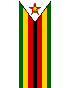 Vertical Hanging Swivel Crossbar Banner Flag: Zimbabwe |  portrait flag | 6m² | 64sqft | 400x150cm | 13x5ft 