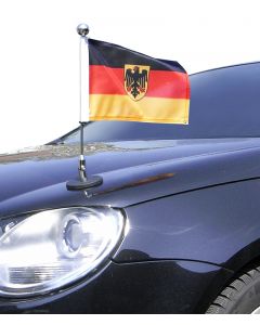  Soporte de bandera para coches con sujeción magnética Diplomat-1-Chrome Alemania con escudo oficial 