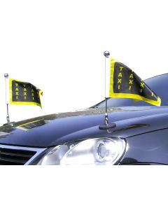  Pair  Magnetic Car Flag Pole Diplomat-1.30-Chrome with customized printed flag