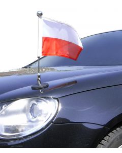  magnetisch haftender Autofahnen-Ständer Diplomat-1-Chrome Polen