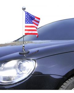  Magnetic Car Flag Pole Diplomat-1.30-Chrome USA