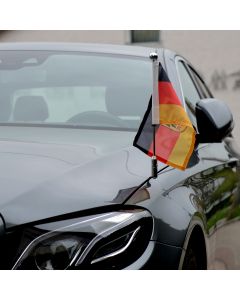  Car Flag Pole Diplomat-Z-Chrome-PRO Germany with coat of arms 