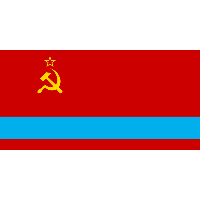 AZ FLAG Kazakhstan Soviet Republic Desk Flag - 5x8 Inch With Black Plastic Base